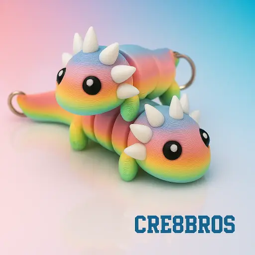 Regenboog Axolotl Sleutelhanger – Schattig en Kleurrijk!